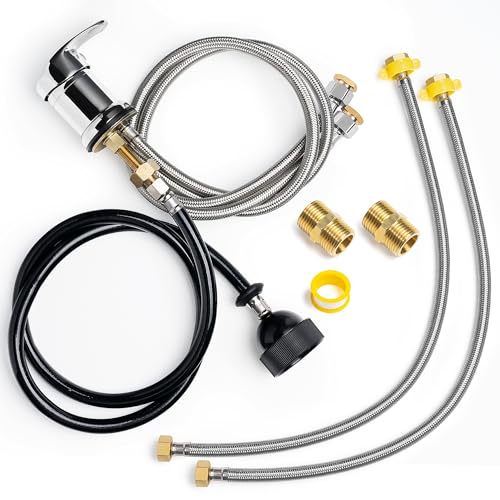 RARELEMON Salon Shampoo Sink Faucet & Sprayer Kit with Extra Hoses & Connectors - Professional Beauty Salon Equipment
