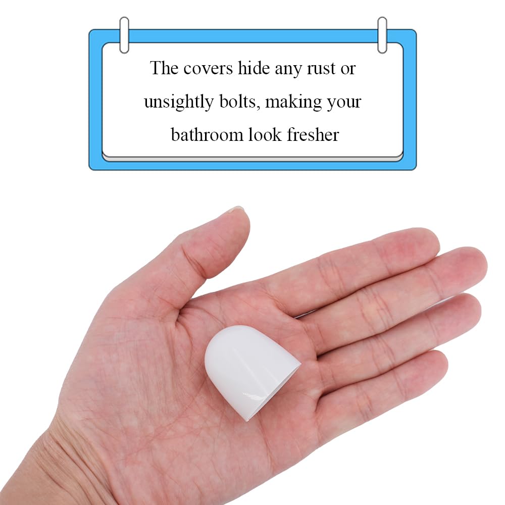 Toilet Bolt Caps Toilet Bolt Covers Toilets Screw Cover Caps Decorative 4 Pieces 1.26 Inch Height Avoid The Hassle of Trimming Bolts fit a lot of Model Toilets White Plastic Ckyleole