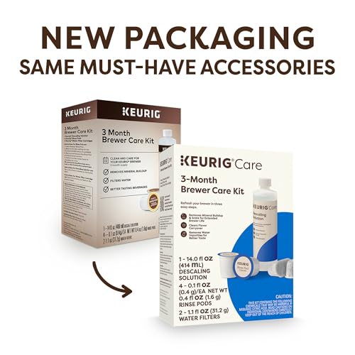 Keurig 1 Pack 3-Month Brewer Maintenance Kit with Descaling, Water Filters & Rinse Pods