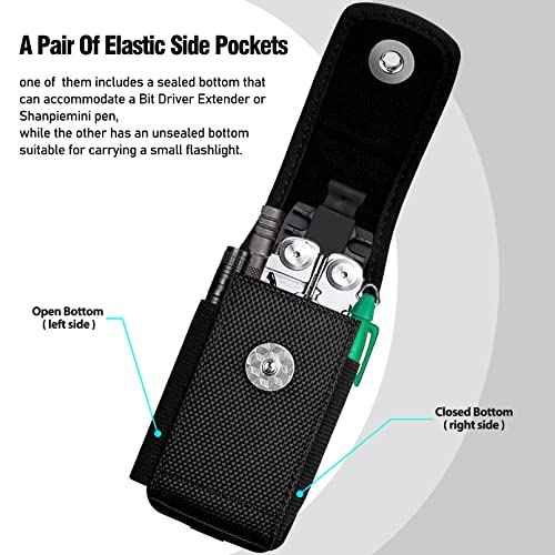 Multitool Sheath Compatible with Leatherman EDC Belt Organizer Tool Holster Pouch, Black