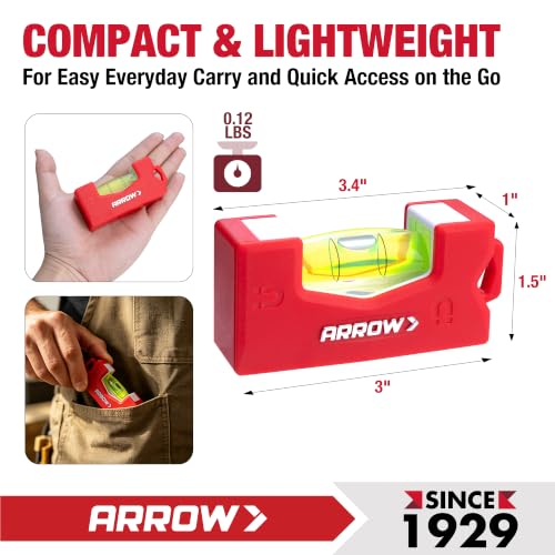 Arrow 3-Inch Magnetic Small Level with Side & Bottom Magnets