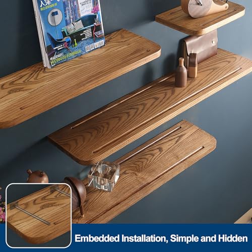 MHMYDZ 12 Pack 8" Black Solid Steel Floating Shelf Brackets Concealed Supports