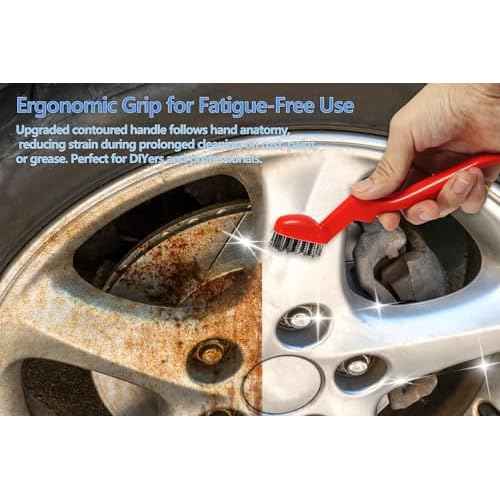 GOLDEN SMILE 3-Pack 7" Stainless Steel Wire Brushes - 40% Denser Than Standard Brushes - for Heavy-Duty Cleaning: Grill Grates, Uncoated Pans, Rust Removal, Deburring & Metal Cleaning