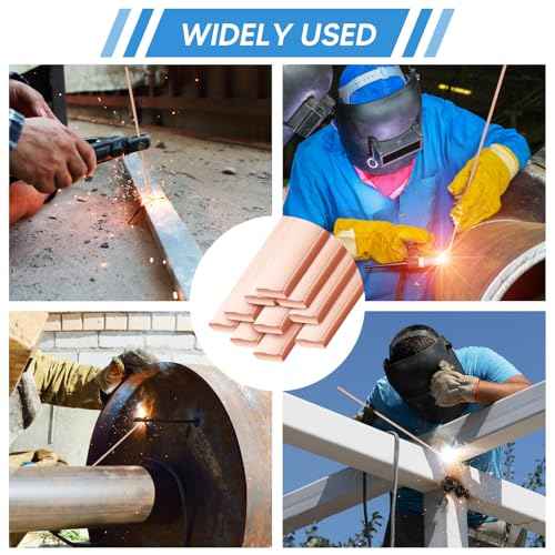 60 Sticks Brazing Rods, BCuP-3 5% Silver Solder Copper Phosphor Welding Rods Industry Grade 0.050"x1/8"x10" for Air Conditioning, Refrigerator, Cold Storage, HVAC Units