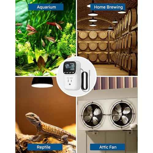 DEWENWILS Digital Temperature Controller, Heavy Duty 15A/1800W Thermostat Outlet Plug, VA Display Heating Cooling Control Timer, -40¢µ~210¢µ, Cyclic Timing/Countdown, for Greenhouse Incubator Homebrew