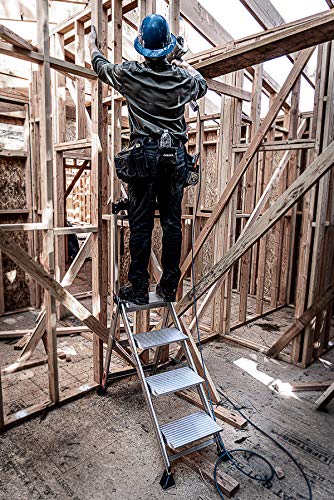 Little Giant Ladders, Jumbo Step, 4-Step, 3 foot, Step Stool, Aluminum, Type 1AA, 375 lbs weight rating, (11904), Gray