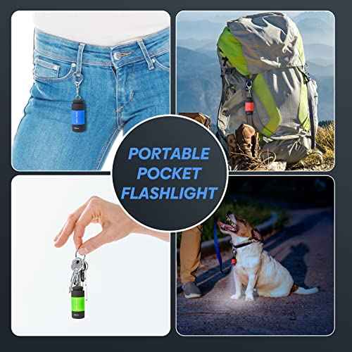 Mini Keychain Light,USB Rechargeable Keychain Flashlights 3 Pack Waterproof Small Flashlights for Emergency LED Tiny Flashlight Colorful Gift for Kids Students Family