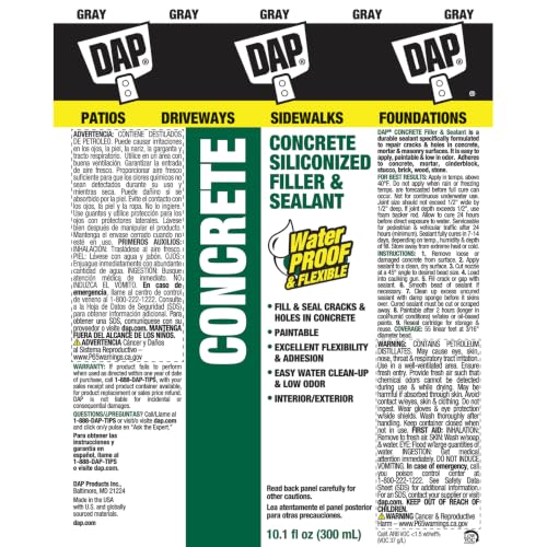 DAP Concrete Sealant & Filler Gray 10.1 Oz – Waterproof Crack Repair