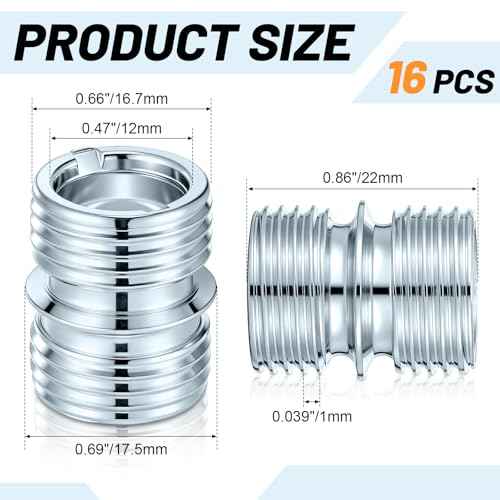 8 Pcs Coarse Thread Connectors 3/4 Inch Wire Shelving Pole 16 Teeth Wire Shelf Fittings Metal Shelf Unit Replacement Accessories for Wire Rack Poles Metal Shelving Parts