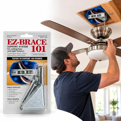 EZ Brace 101 Ceiling Fan Mounting Bracket - Heavy Duty Fan Support Kit