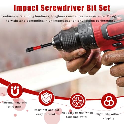 10 Pack Fph2 Impact Screwdriver Bit Set, 65mm & 110mm Slotted Heads 1/4 Inch Hex Shank, Cross Slot Screw Driver Drill Bits Used Electricians