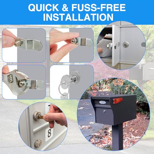 Universal Mailbox Lock Replacement Kit with 4 Keys - Easy Install & Durable Security