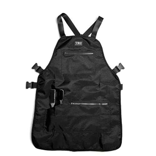 TRU BARBER Professional Apron, Barber Apron, Hair Stylist Apron, Tools Apron, Women/Men (Black)