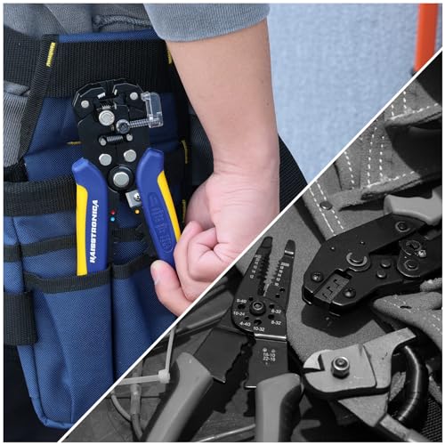 haisstronica 3-in-1 Automatic Wire Stripper, Self-Adjusting Tool for AWG 24-10