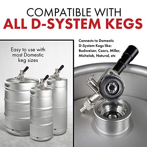 Kegco 1-Coupler D System Keg Tap (Black) – Commercial Lever-Handle, NSF