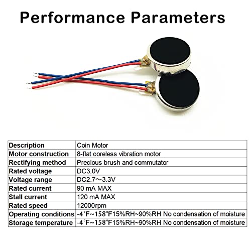 20PCS DC 3V Vibration Motors 12000RPM Mini Vibrating Motors for Electronics Projects