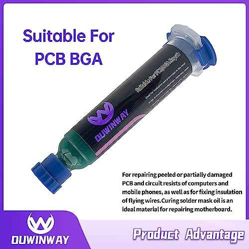 2-pack UV Solder Mask Ink, UV Curing Solder Mask Ink,UV Solder Mask Ink,UV Curing Green Solder Mask BGA PCB Solder Resist Ink with Arcing Prevention, Prevent Corrosive Arcing