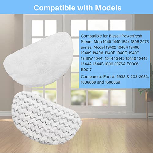 Tivcroxs 12-Pack Steam Mop Replacement Pads for Bissell Powerfresh 1940 Series