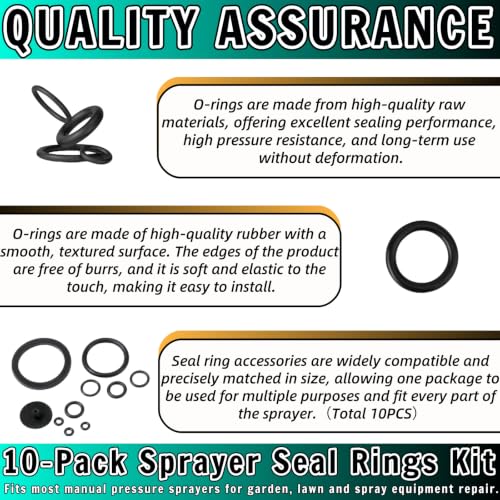 10Pcs Sprayer Seal Rings Kit for Garden Pump Sprayers - Universal Rubber O Rings