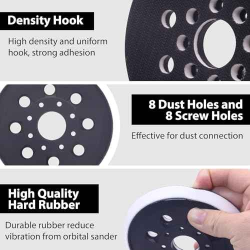 5 Inch Sander Pad Hook and Loop for Bosch, 5" 8 Hole Sander Replacement Pad for RS034 RS035 Compatible with Bosch ROS10 ROS20 ROS20VS ROS20VSC ROS20VSK(1 Pack)
