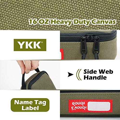 Rough Enough Small Tool Bag Pouch Box EDC Organizer Storage Case for Accessories with Zipper Portable Handle