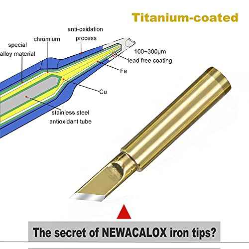 Soldering Iron Tips 900M Solder Lead-free Tips 10pcs for HAKKO 936,937,907 Atten, Quick,Ryobi, Aoyue, Yihua,Vastar,Sywon,Tabiger,SOAIY and X-Tronic Solder Gun/Station (Gold)