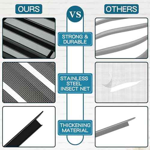 Gisafai 2 Pcs 12" x 18" Gable Vent Aluminum Alloy Wall Vents Shed Attic Vent with Screen Return Air Grill with Screws, for Ventilation Exterior Doors Wall House (Black)