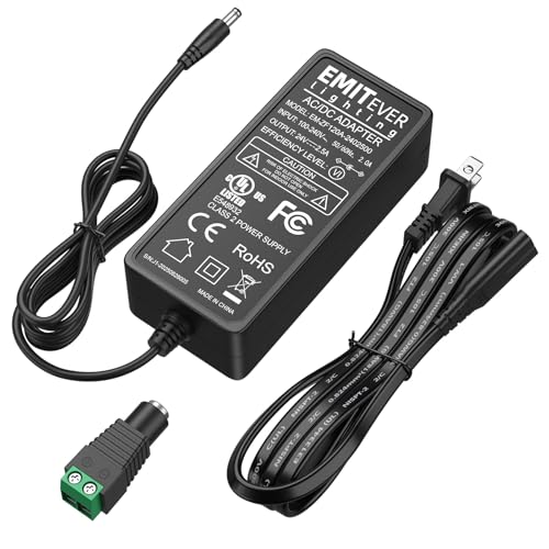 EMITEVER 24V 60W Power Supply UL-Listed LED Adapter, Class 2, 2.5A
