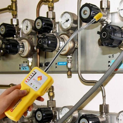 Gas Leak Detector ? Portable Natural Gas Sniffer for Propane, Methane, LPG, LNG, Fuel & Sewer Gas ? Combustible Gas Detector with 12" Flexible Probe for Home, RV, Industrial Use
