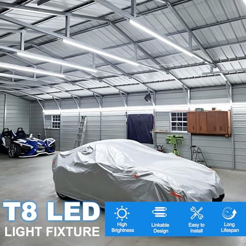 6FT 60W LED Shop Lights Linkable V-Shape 8000LM Cool White 6000K - 4 Pack