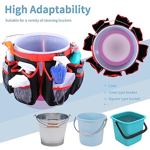 5-Gallon Bucket Tool Organizer Caddy with 8 Pockets for Home & Garage