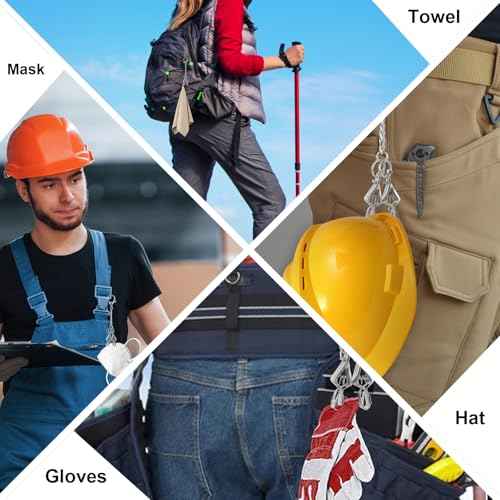 18 PCS Metal Glove Clip Glove Clips for Work Glove Holders Safety Glove Clip Steel Glove Clip with 2 Alligator Clip for Belt Loop, Construction, Camping, Outdoor Activities