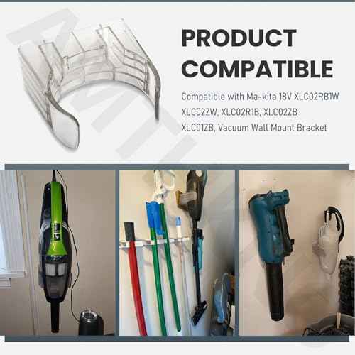 458571-5 199971-7 Vacuum Wall Mount Bracket Compatible with Ma-kita DCL180, DCL181, DCL182, DCL280, CL001G, CL100DW, CL104, XLC02RB1W, XLC02ZW Models, Also for 18V Vacuum Wall Mount Bracket