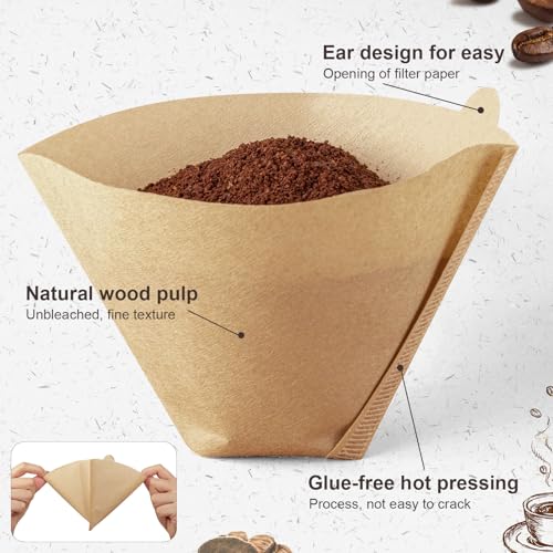Prudiut 100Pcs #4 Cone Coffee Filters 8-12 Cup for Ninja Made - U4/100Pcs