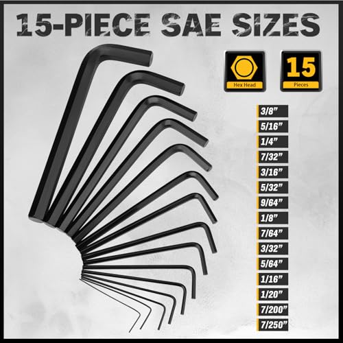 ELEAD 31-Piece Hex Key Set - SAE & Metric Allen Wrenches with Torque Handle