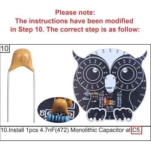 ICSTATION Soldering Learning Kit, Touch Control Owl Light Soldering Project With 3 Light Modes Brightness Adjustment Owl Shaped LED DIY Kit for Beginners School Students Education Christmas Present