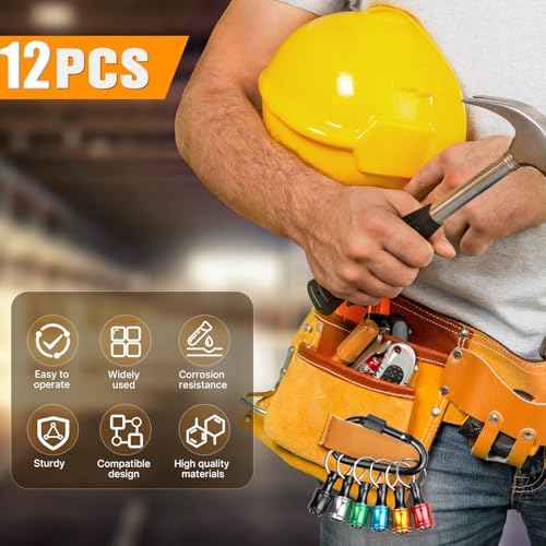 12PCS Keychain Bit Holder,Hex Drill Bit Holder for Impact Driver Drill Bit,Screwdriver Bit Holders for Tools and Gifts for Men