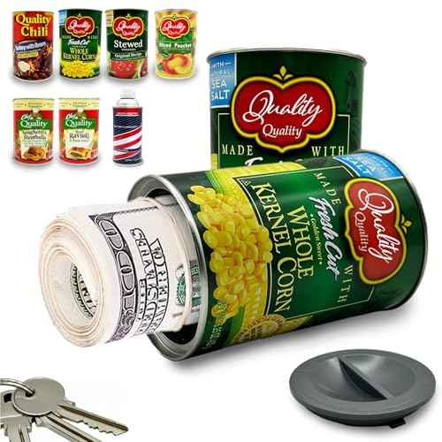 Fake Soup Can Diversion Safe - Keep Your Valuables Safe - like Jewelry, Cash, Money, Coins, Car Keys - Storage Home Security - Corn
