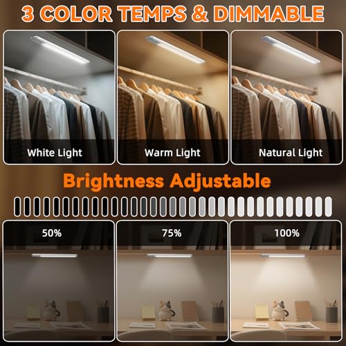 ZioeYiue Silver 10-Inch Wireless Motion Sensor Under Cabinet Light 3-Pack