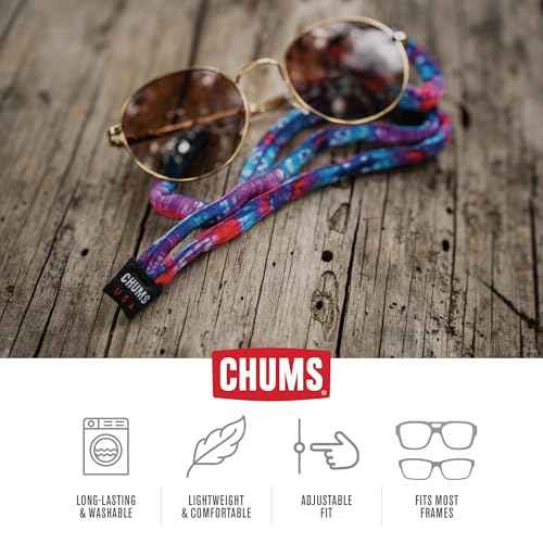Chums Original Cotton Safety Eyewear Retaine-Unisex Keeper for Sunglasses-Adjustable Fit & Made in USA (Standard-End Size)