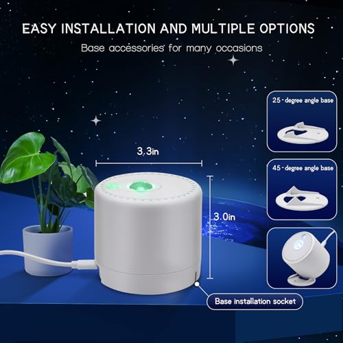 HERHOTER 3in Galaxy Star Projector with Timer & Remote for Bedroom & Party Decor