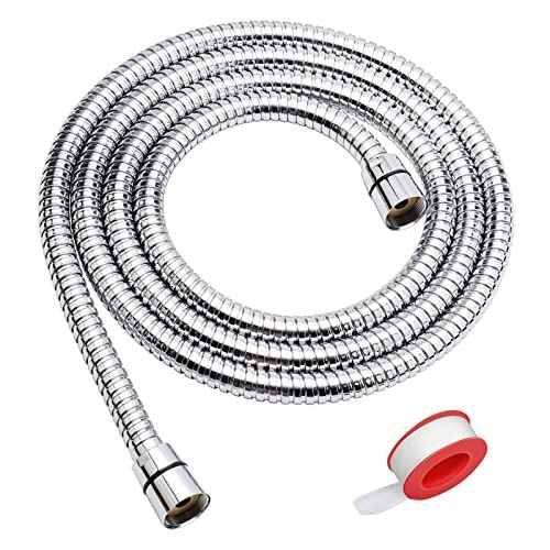 Shower Hose, 79 Inches Extra Long Stainless Steel Handheld Shower Head Hose with Brass Insert and Nut - Durable and Flexible(Chrome)