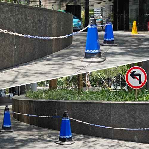 PATIKIL Plastic Chain Links, 30 Feet Safety Chains, Black Plastic Chains for Barriers, Crowd Control, Queue Lines, Parking, Fences, Gate, Concerts, and Decoration