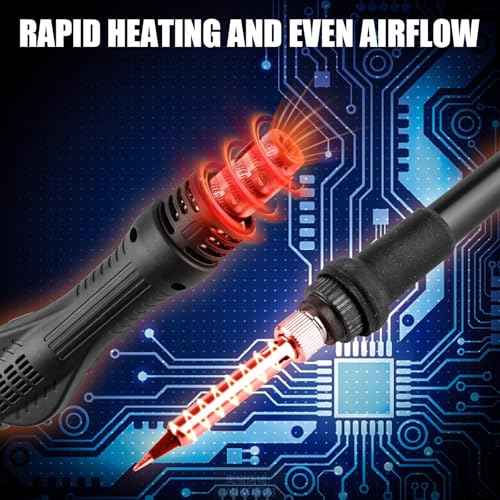 8586D 2 In 1 Soldering Station, SMD Hot Air Rework Station LED Dual Digital Display with Heat Gun and Solder Iron Kit, Electric Soldering Iron Station with Temperature Control, Auto Sleep Functions