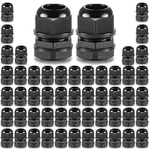 QILIPSU 50pcs 3/4" NPT Cable Gland Waterproof IP68 Nylon Cable Pass Through Cord Grip Connector Strain Relief Wire Grommet
