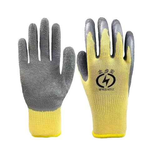 Electrical Insulated Gloves, 400V Voltage Resistance Electrician High Voltage Gloves Flame Retardant Insulation Work Gloves with Rubber Non Slip Design Electrician Gloves