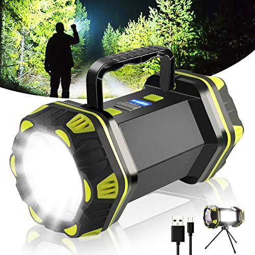 LED Camping Lantern Flashlight Spotlight Rechargeable Portable Super Bright Outdoor Emergency Light Searchlight Lamp Waterproof for Hiking Fishing Working Power Outages Hurricane