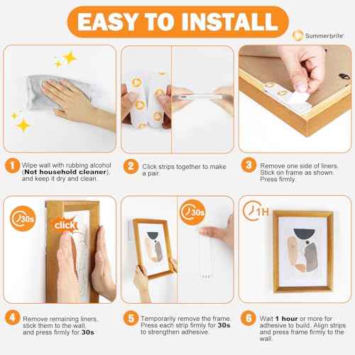 Picture Hanging Strips 40 Strips, Damage Free Removal, Wall Poster Picture Hangers Without Nails, Sticky Hook & Loop Adhesive Strips for Poster/Picture/Home/Office, 20 Pairs/Medium, White
