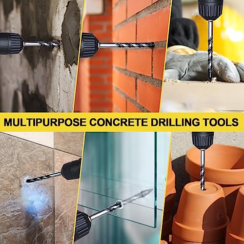 DYRECELVE 12-Piece Masonry Drill Bit Set and Concrete Drill Bits - Includes 7 Sizes