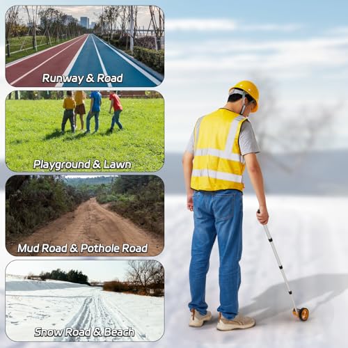 YS YUSON 4 Inch Digital Rolling Measuring Wheel - 9999 Ft, Tape Measure & Level, One-Button Reset